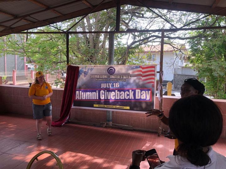 infoSLUSAA's tweet photo. July 16 was launched by the Sierra Leone-United States Alumni Association (SLUSAA) as "Alumni Giveback Day," a day for members and non-members alike to give back to their communities through volunteerism and community service. https://t.co/DEk3lNaRmQ