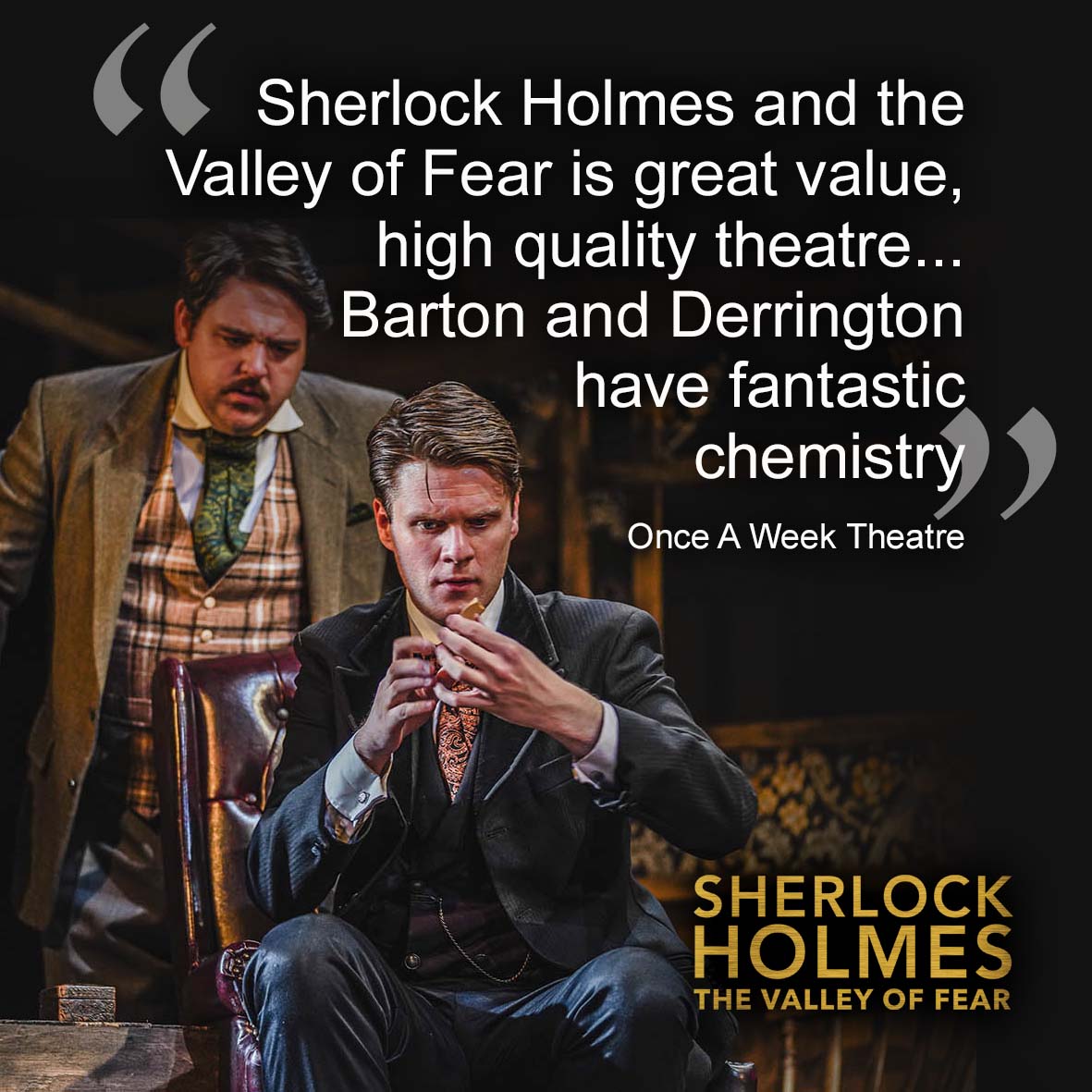 The_Garrick's tweet photo. 🕵️‍♂️ HERE THIS WEEK ❗

SHERLOCK HOLMES: THE VALLEY OF FEAR, presented by @Blackeyedtheatr, is here for the next three days, and the reviews speak for themselves! Grab your tickets now 🔍

🗓 Tue 7th - Thu 9th Feb - 7.30pm
🎟 https://t.co/hBw7ooDJDt https://t.co/lHttOE4csE