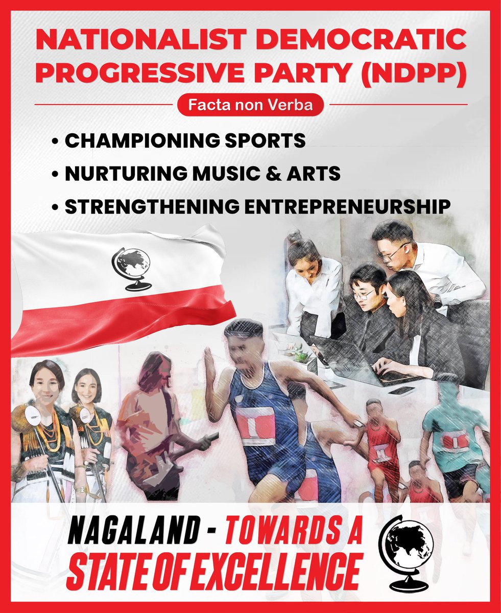 CHAMPIONING SPORTS
NURTURING MUSIC &amp; ARTS
STRENGTHENING ENTREPRENEURSHIP
.
NAGALAND - TOWARDS A STATE OF EXCELLENCE
#ndpp #towardsexcellence #ndpp2023 #NagalandTowardsAStateOfExcellence