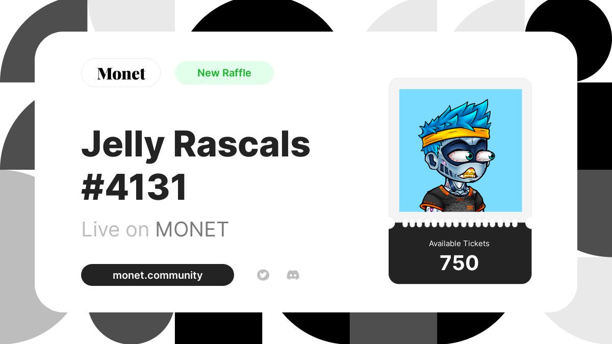 New official #DustCityNFT $NCTR raffle:

🏆 Jelly Rascals #4131 by <a href="/JellyeSportsNFT/">Jelly Hunter</a>!

Rules:

1⃣ Buy your tickets for $NCTR on <a href="/MonetSAC/">Monet | Community, Raffles, and Solana</a>;
2⃣ Win NFT.

You can buy $NCTR on @RaydiumProtocol / DEX aggreagators or stake #DustCityNFT and get free tokens!

➡️ monet.community/r/cldu3ahoy679…