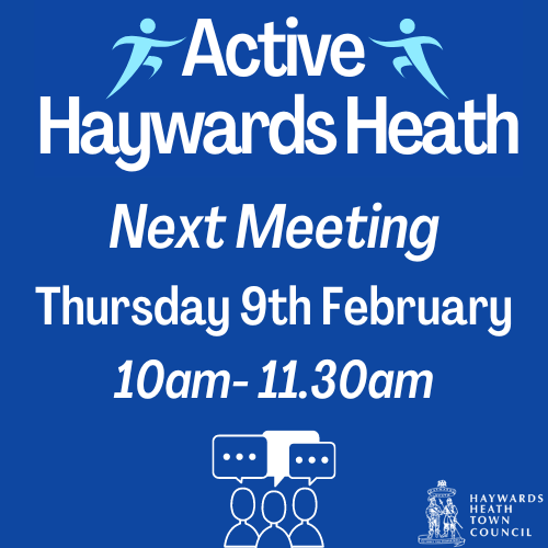 ActiveHaywardsH's tweet photo. Following on from the success of the FIRST Active Haywards Heath Meeting in December, we've got the next meeting THIS THURSDAY (9th February).
If you'd like to attend, please register via the Eventbrite link- 
https://t.co/1cF32778ez
#ActiveHaywardsHeath #ActiveCommunity https://t.co/100cwirpD3