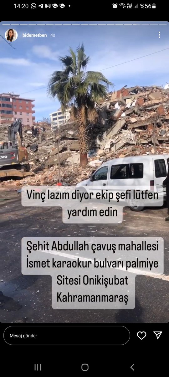 Miss_obv_'s tweet photo. Instagram da bidemetben isimli kullanıcı son paylasim 22dk önce saat 14.00 civarında. Yardım eder msnz nereyi etiketlemek gerektiğini bilmiyorum :(( #ahbapacil @ahbap #deprem @anadoluajansi #sondakikadeprem #BBTitans #Turkey #GRAMMYs #TurkeyEarthquake #seferberlik #Tuerkei https://t.co/0pdHGeRINL