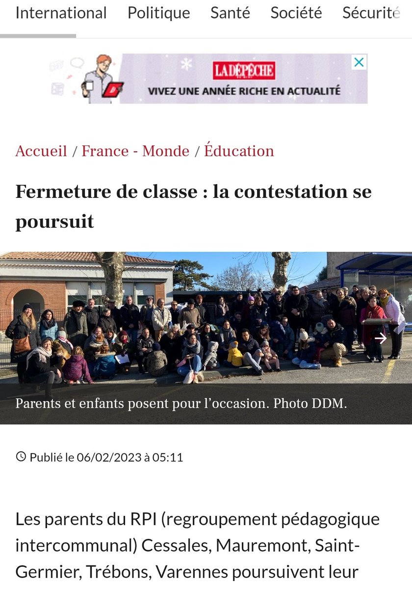 Merci à la <a href="/ladepechedumidi/">La Dépêche du Midi</a> <a href="/ladepeche31/">La Dépêche 31</a> de relayer notre combat. Nous avons manifesté samedi et nous continuerons !
ladepeche.fr/amp/2023/02/06…