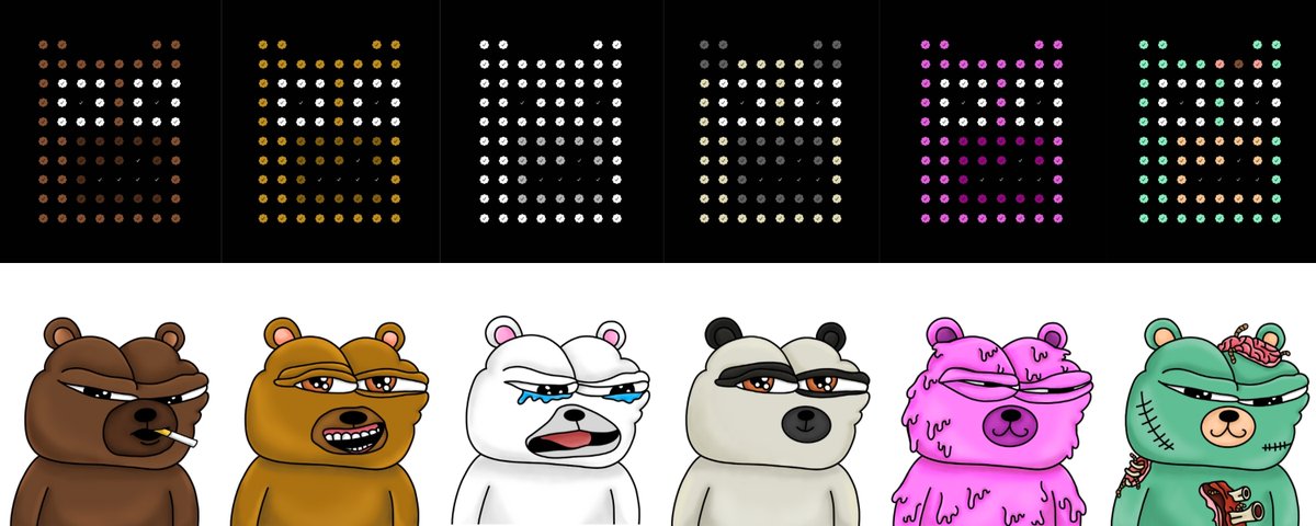 basedpleb.eth (Kekverse) (@based_pleb) on Twitter photo How does this Open Edition link to <a href="/kekverse_nft/">Kekverse (Based_Pleb)</a> ?
We have 6 types of bears in #kekverse (bobo, light brown, polar, panda, slimer, zombie) therefore, the rarity is also according to ascending order.
They are a reflection of the bears of <a href="/kekverse_nft/">Kekverse (Based_Pleb)</a> but in checks format. How does this Open Edition link to <a href="/kekverse_nft/">Kekverse (Based_Pleb)</a> ?
We have 6 types of bears in #kekverse (bobo, light brown, polar, panda, slimer, zombie) therefore, the rarity is also according to ascending order.
They are a reflection of the bears of <a href="/kekverse_nft/">Kekverse (Based_Pleb)</a> but in checks format.