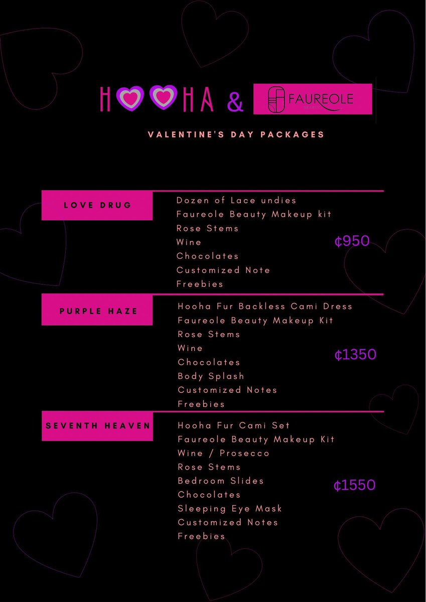 FaureoleB's tweet photo. A collab with @hoohaworld 🤪🤪

Val’s Day Options made for you 💗

There’s Abundance of love to sprinkle around . Surprise a loved one or give yourself a treat with our euphoria packages. 

This package has been intentionally organized to give you the happiness you deserve. 💕 https://t.co/unvuokKyZQ