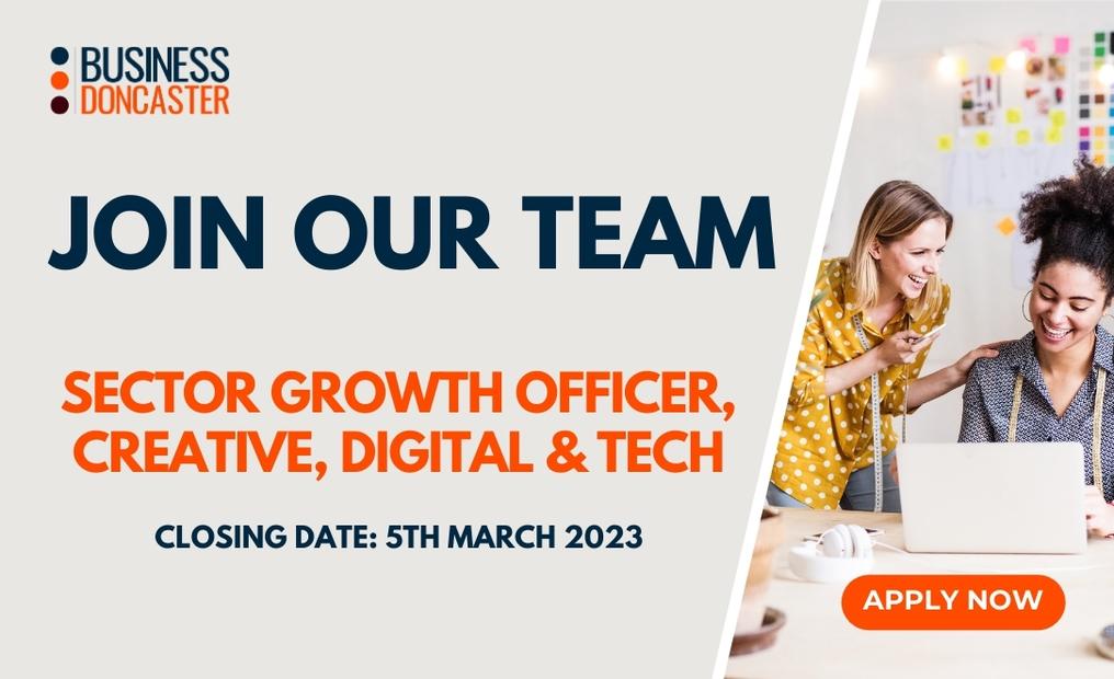 BusinessinDN's tweet image. JOIN OUR TEAM:
We have an exciting opportunity for a Sector Growth Officer in Creative, Digital and Tech 🔽

Apply &amp;gt;&amp;gt;&amp;gt; bit.ly/3Yg5l8j
Closing Date: 5th March 2023
Salary Grade 9: £35,438 - £39,513

#jobs #opportunity @MyDoncaster @SouthYorksMCA @SouthYorks_Biz @DNChamber