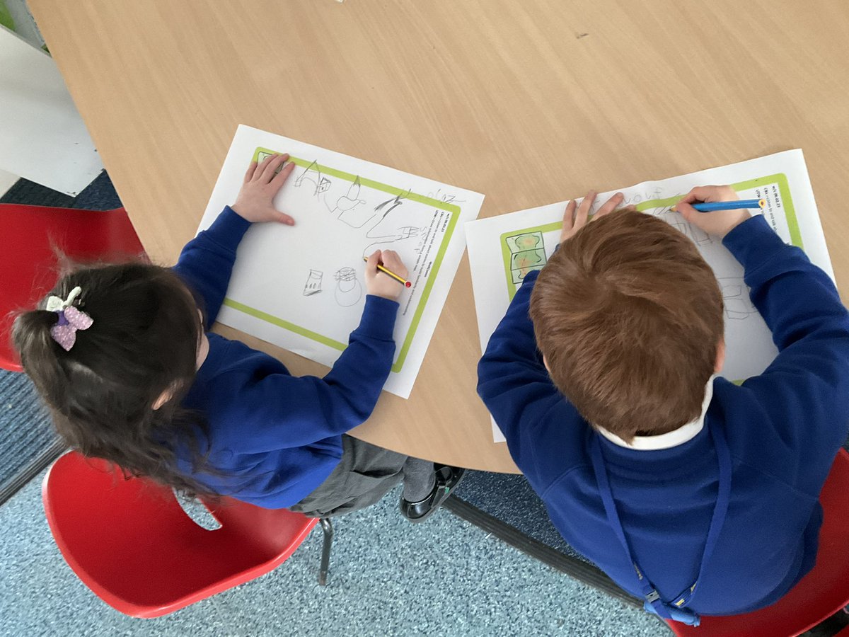 AbbeyPrimary's tweet image. #rec are drawing their story map for ‘Mr Wolf’s Pancakes’. They are considering where the characters live. #WellComm #Literacy #reading