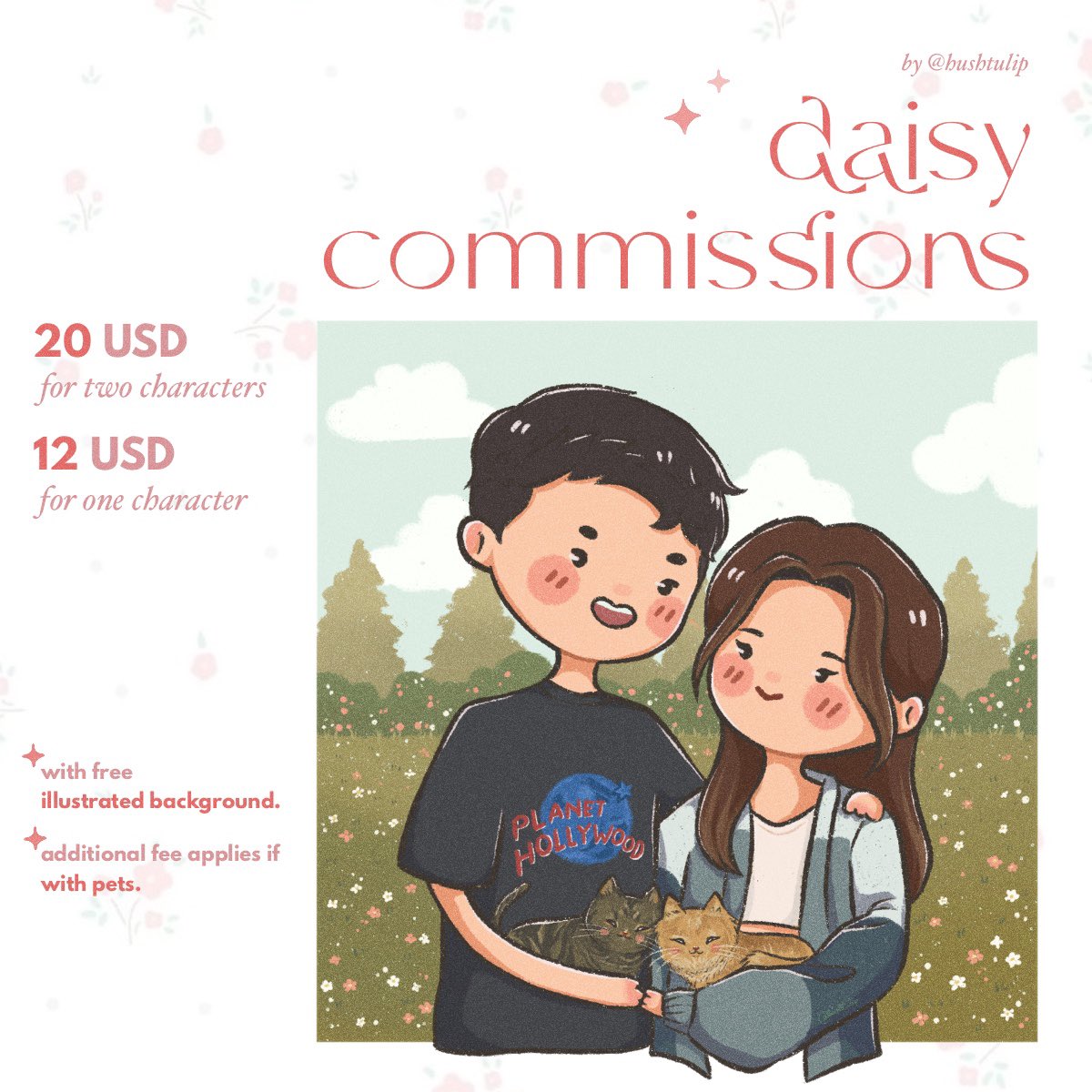 hushtulip's tweet photo. 🌷 COMMISSIONS OPEN 🌷

hi frens! i’m moving out soon so i’m opening my comms again to help with the expenses 🥰 limited slots only! here are my updated rates &amp; terms ♡

RTs are appreciated thank u so much!

#commissionsopen #artistontwitter #artcommissions https://t.co/1K5S3QDJjo