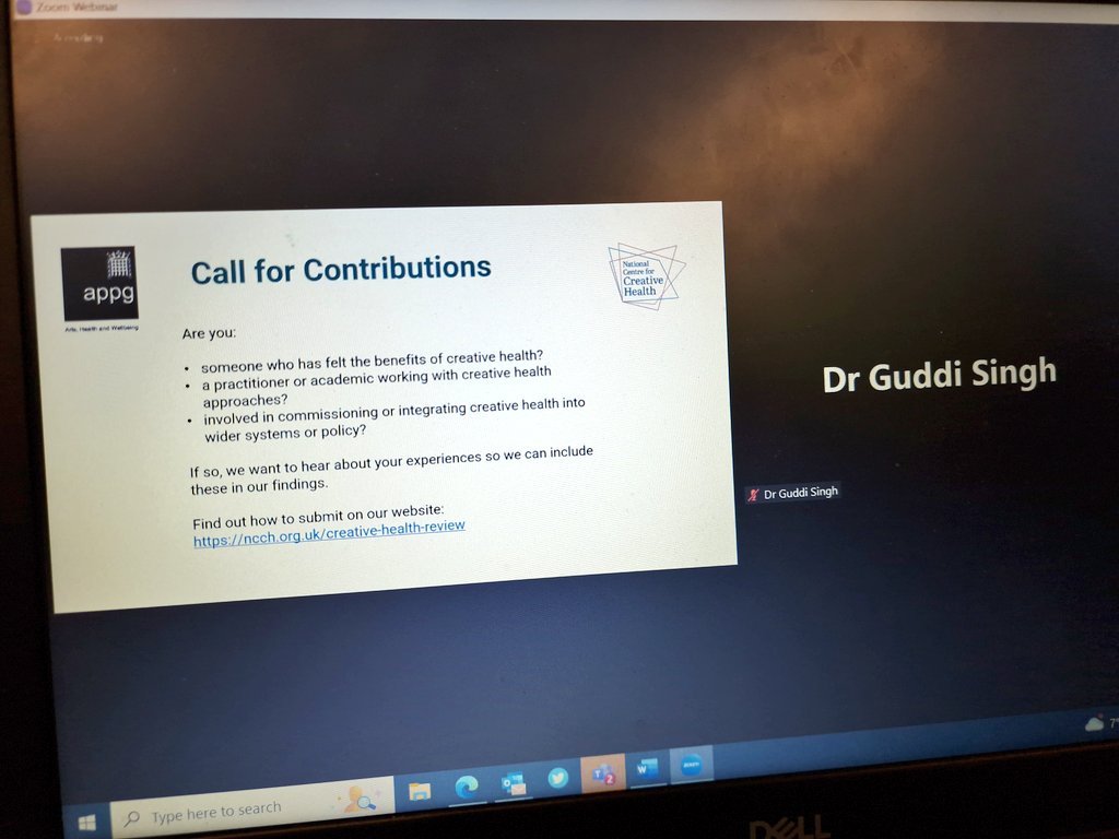 Its been a powerful, inspiring & emotional  #CreativeHealthReview exploring how creative health approaches can be used to support people & communities through grief,  bereavement & End of Life Care. 
@TheNCCH Thank you to panelists  @DrGuddiSingh for chairing. #powerofcreativity