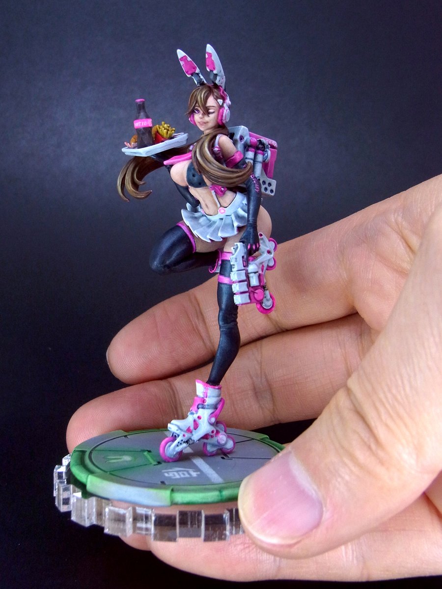 今回も色々な水性塗料を使用しての筆塗りですが，大部分がファレホ。鮮やかなピンクはアクリルガッシュを混ぜています。
#LimboDivision209
#リンボディビジョン
#筆塗り