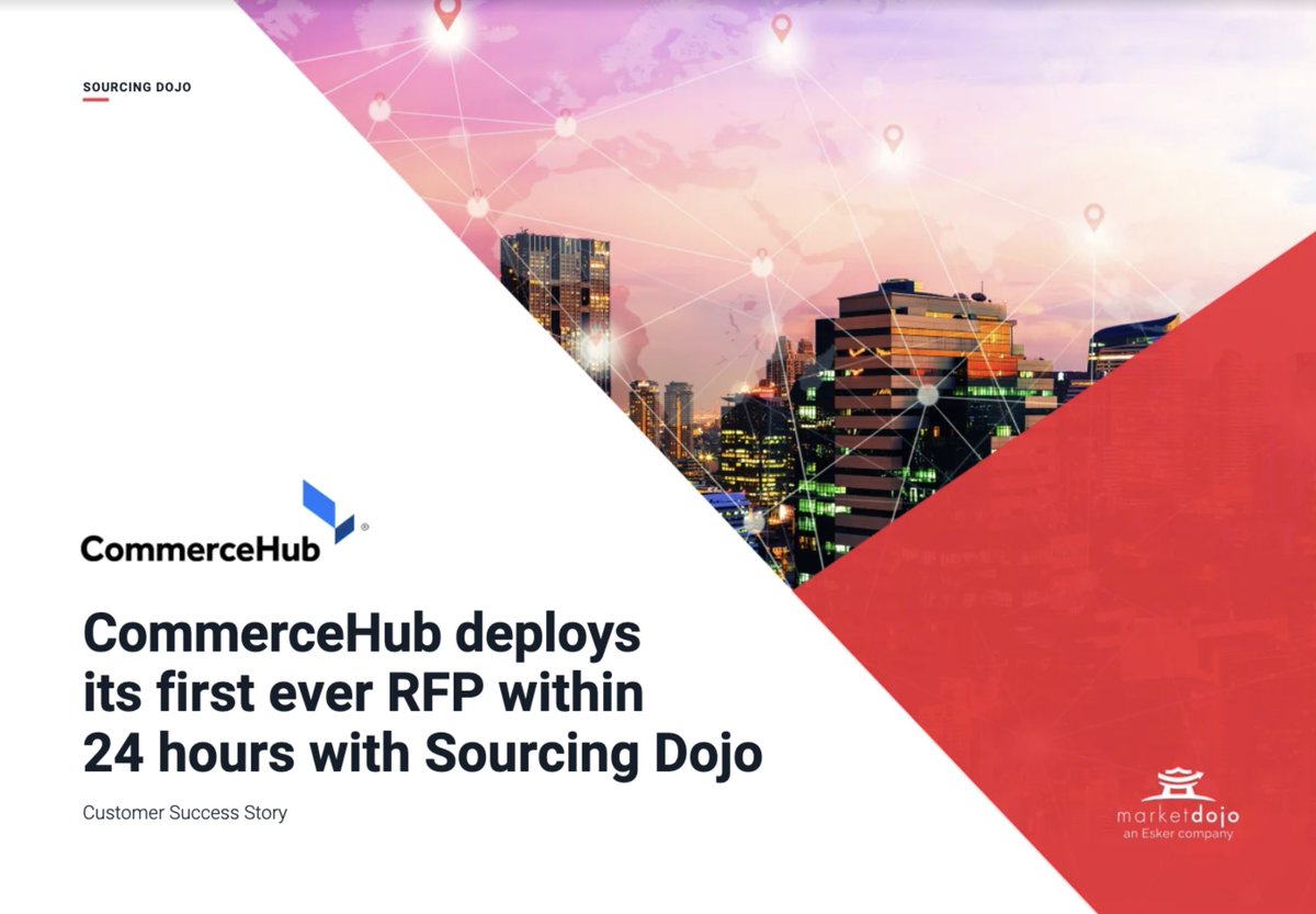 marketdojo's tweet photo. Learn how CommerceHub launched their first RFP within 24 hours.

"In 10+ years of using SAP Ariba, I have not once been able to build my own RFP. With Market Dojo I could do it" 👏

Read the full success story 👉 https://t.co/rrFGcTJWns

#commerceHub #casestudy #RFP #procurement https://t.co/J9zw7943F0