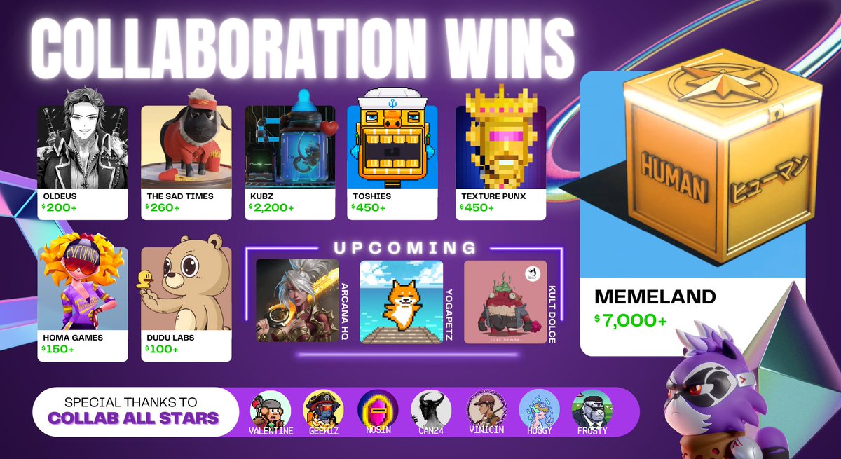 BCBanditsNFT's tweet photo. OVER 2000 COLLABORATION SPOTS SECURED! 🎉

Celebrating our collab wins by thanking our CMs and project partners for making this heist possible. 

More bounties are coming to our hideout soon so make sure to keep a watchful eye, Bandits! 🦝 https://t.co/qS81da3Cr7