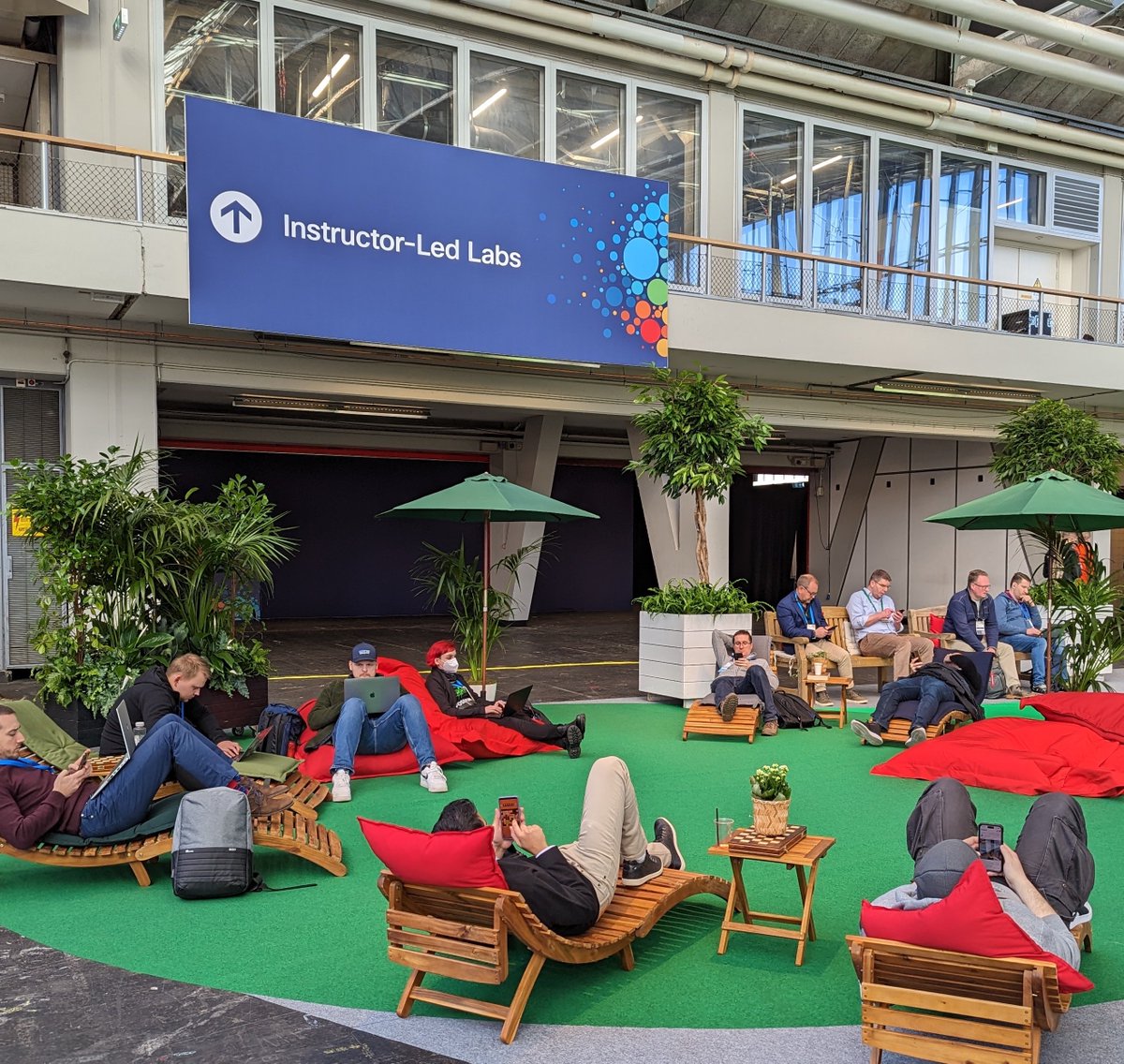Cisco_CML's tweet photo. For anyone attending LTRCRT-2000 today at #CiscoLiveEMEA: the directions to LABS-10 in the Cisco Events app are incorrect.  You can walk through The Hub toward the Meeting Village.  When you get to the Sustainability Zone, turn left, and walk past the beanbags to the labs. https://t.co/FojoOaWQwQ