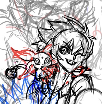 「履修完了記念絵を履修中に描き進めている(? 」|こだまのイラスト