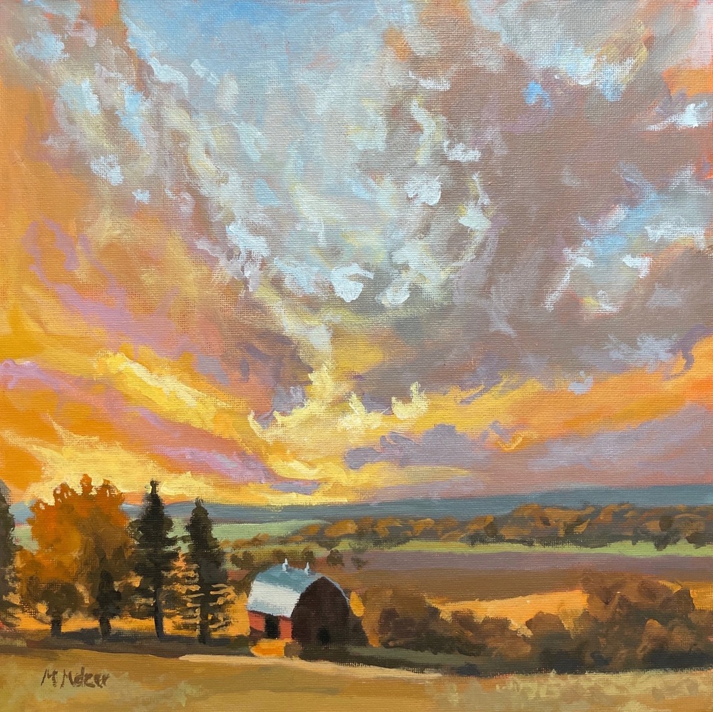 _maxmelzer's tweet image. New painting: "Driftless Area #2 (Musil study)". Acrylics on canvas board, 30×30cm

I first painted a study of this painting by @JimMusilPainter pretty much exactly two years ago. This time, I tried to focus more on the colors and values of the scene.

moehrenzahn.de/paintings/2023…