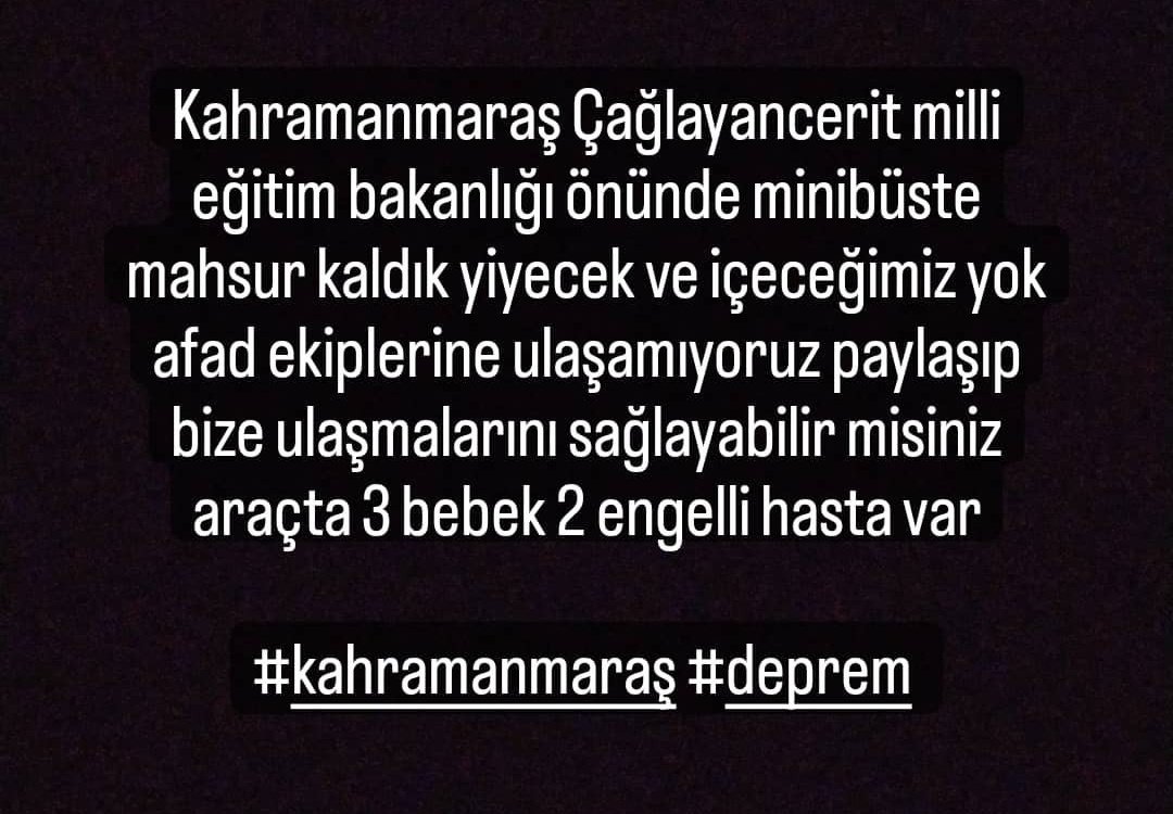 kuarejma7_'s tweet photo. ⚠️⚠️ Yardım ⚠️⚠️ @AFADBaskanlik @AFADKMaras #deprem #kahramanmarasdepremi https://t.co/QU5gjXDRxo