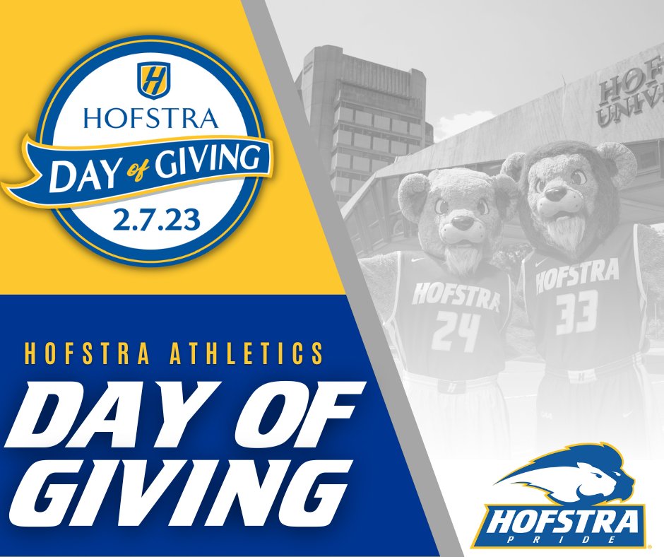 We are so appreciative of the support you provide our program!

Today is #Hofstra's Day of Giving!

Please show your support!

bit.ly/40M8sXo

#PrideOfLI