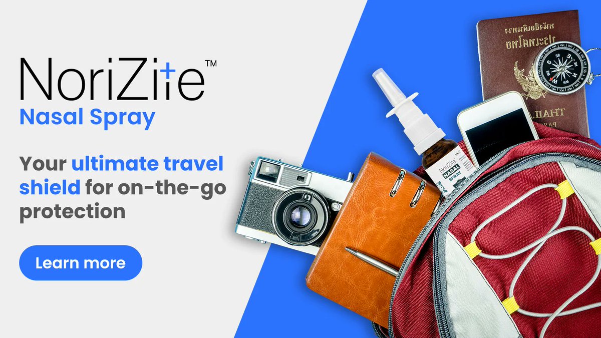 NoriZite Nasal Spray provides an added layer of protection from airborne germs and #viruses when on the move. Proven anti-viral ingredients &amp; maximum surface coverage. Get yours today: buff.ly/3Nj44sw #Travel #Holiday #PublicTransport