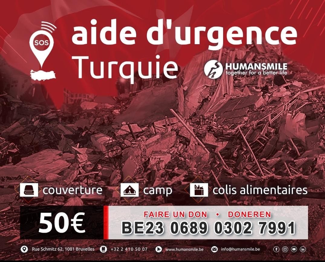 Pour soutenir la Turquie veuillez cliquer ici
La catégorie c'est SOS-TRK-SYR
C'est horrible ce qui ce passe en ce moment là-bas donc Go soutenir si vous avez les moyens
donations.humansmile.be