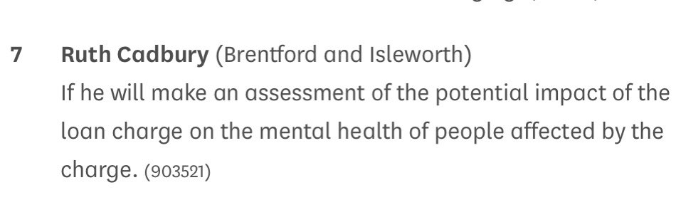 RazorLiteX's tweet photo. #RT @loanchargeAPPG: At todays #TreasuryQuestions, former APPG Co-Chair @RuthCadbury has question 7 on the #LoanCharge &amp; it’s impact on mental health. 

#LoanChargeScandal https://t.co/EDn4fa82vj