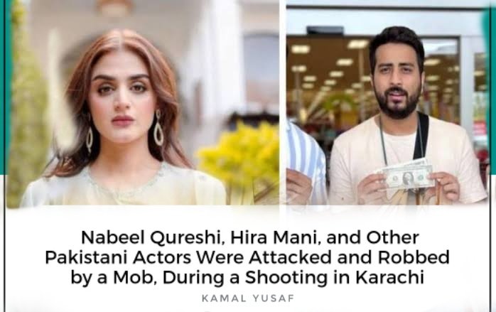 Mohammad445555's tweet photo. On Monday,it was reported that a group of muggers attacked several Pakistani showbiz stars, including actors Hira Mani,Gul-e-Rana,and film director Nabeel Qureshi,during a shoot in the port city.
#Dialoguesup #nabeelqureshi #hiramani #pakistanicelebrity #shoot #karachi #lahore https://t.co/IUl2XjjzVb
