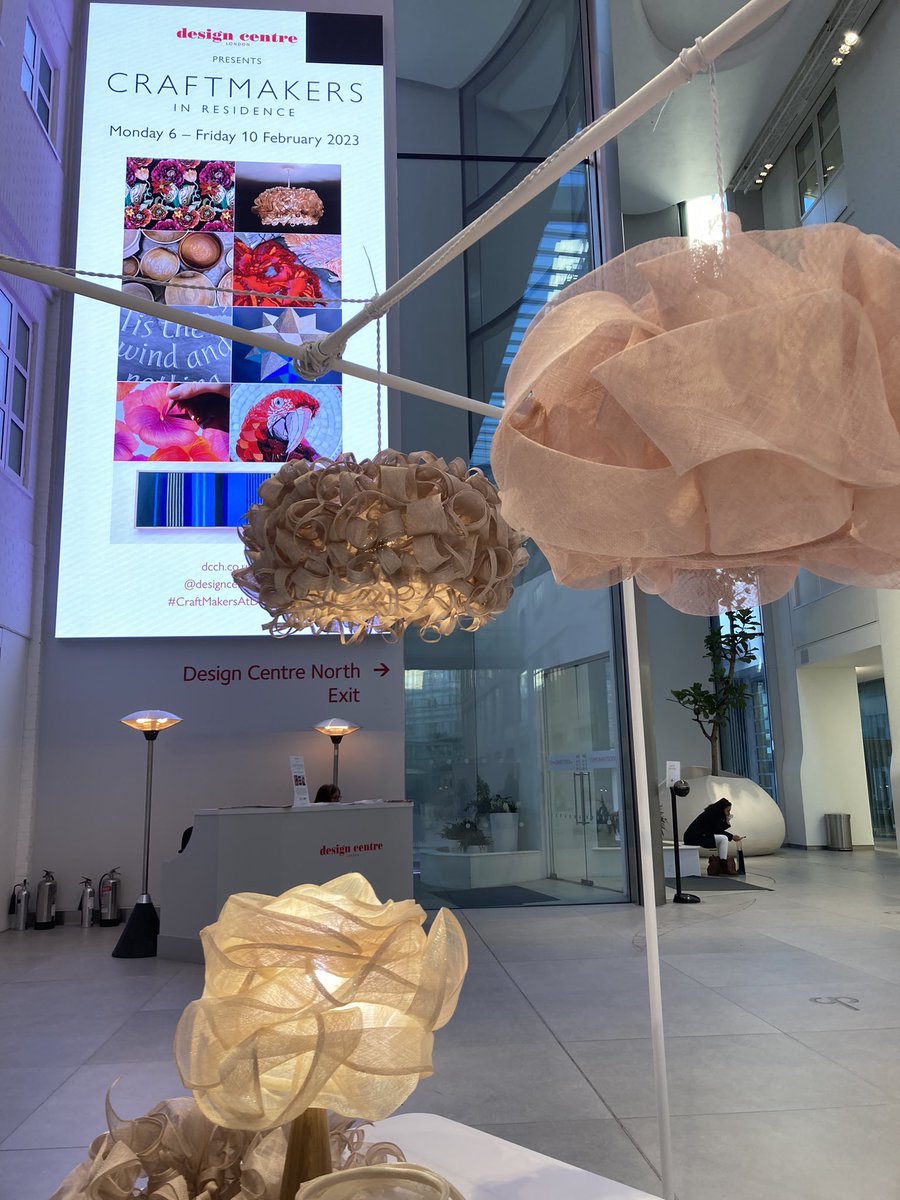KHmillinery's tweet photo. Delighted to be showing my new work, handmade sculptural lightshades here at @DesignCentreCH as part of their Craftworkers in Residence. Come along and get a glimpse at some of the processes involved in creating them! https://t.co/Xwbf9BpA12