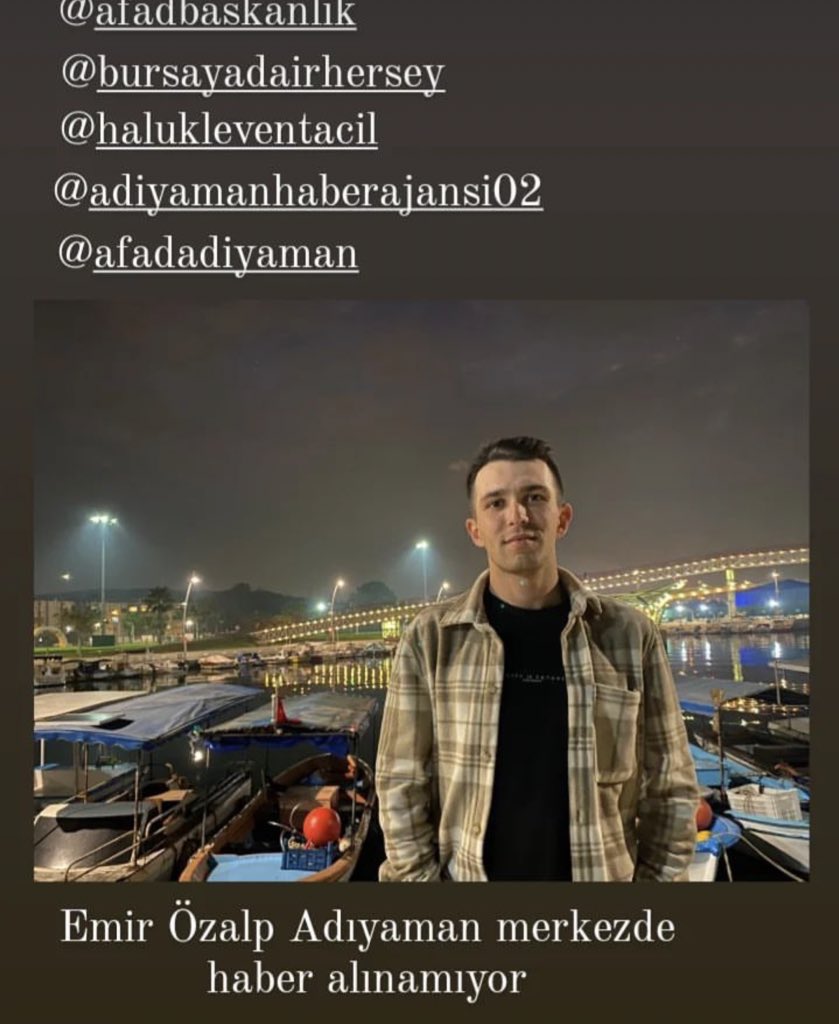 SRKmrwbzdg's tweet photo. Emir Özalp astsubay ve en son Adıyaman Merkezde bir oteldeymiş. Depremden beri haber alınamıyor. 

#Afad #deprem #seferberlik #TurkeyEarthquake #earthquake #adıyaman #AdıyamanValiliği #adiyamandeprem @DepremDairesi #YARDIM #AdıyamanYardımBekliyor #depremadıyaman @haluklevent https://t.co/48oHWP8n3w