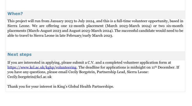 Sierra Leone POCUS Trainer post (March start date but could be negotiated to be later)

kcl.ac.uk/kghp/volunteer…