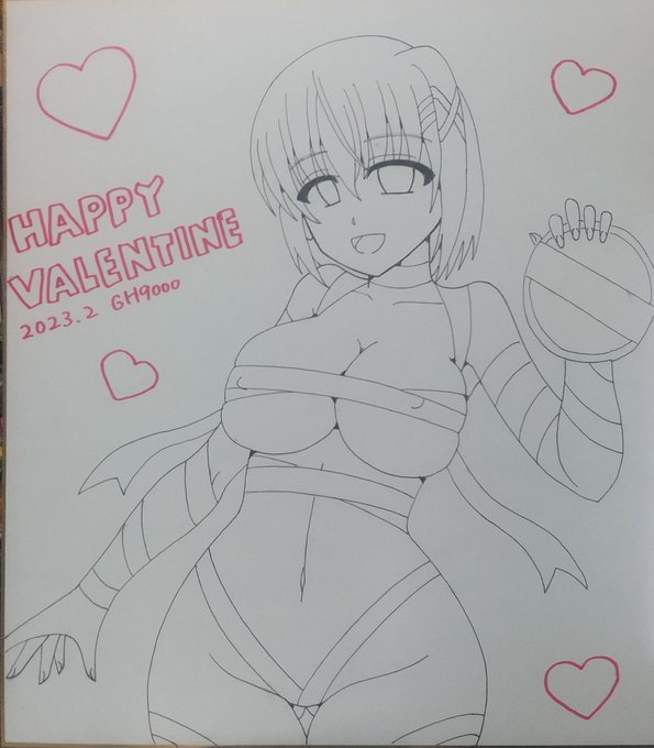 二月の色紙、はやてさん描いてます～😊 