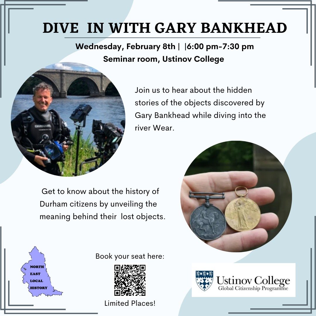 Join our NEHP team tomorrow for this seminar event titled: ‘Dive in with Gary Bankhead'. Hear about the fascinating historical objects found at the bottom of the River Wear. eventbrite.co.uk/e/dive-in-with…
#northeast #history #diving #river #wear #gcp #localcommunity #ustinovians