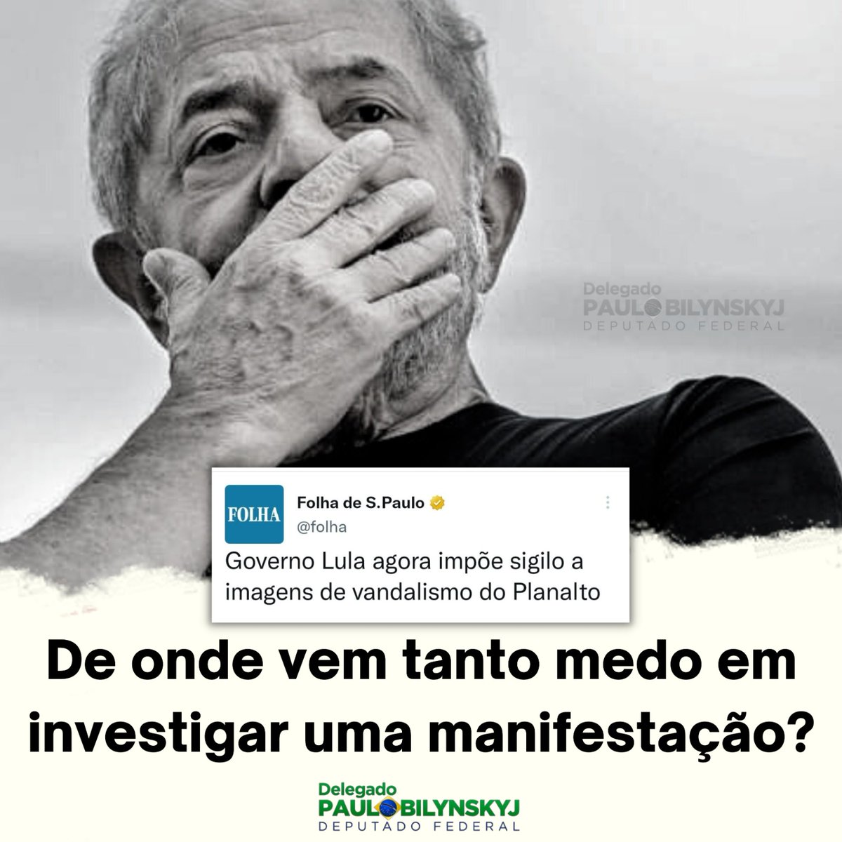 paulobilynskyj1's tweet photo. Não era o governo do fim do sigilo? Pq tanto medo de facilitar a investigação e punir, de fato, os culpados? https://t.co/wKLr7eP9qo