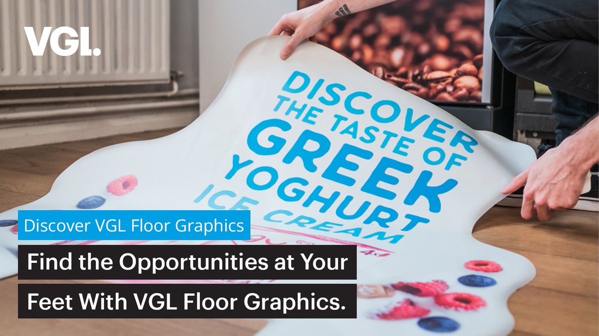 VGLprint's tweet image. Are you seeking new and innovative ways to capture attention in 2023? If so, consider using vibrant and eye-catching floor graphics to improve your customer experience and increase brand recognition. ow.ly/mABa50MLA5H
