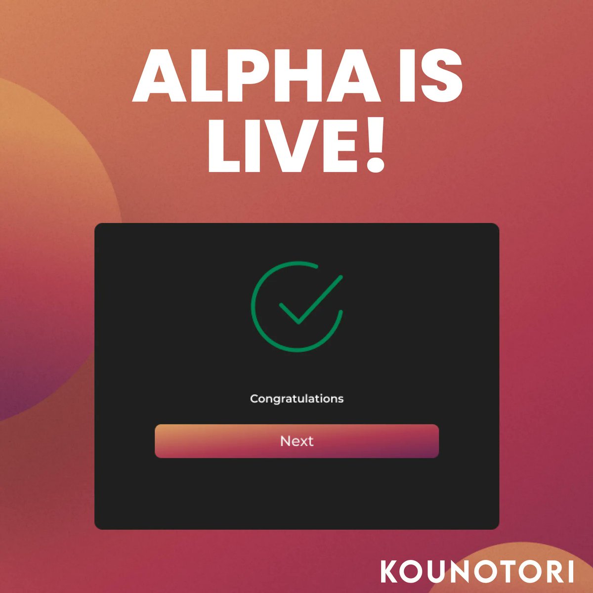 KounotoriToken's tweet photo. We are excited to announce that #Alpha testing is live!

We are giving everyone an opportunity to #test before you #invest:
👇
https://t.co/s6Q8p5wBIF 

Join our Discord for any questions or concerns:
👇
https://t.co/BDqbzmJD7f https://t.co/Nil5USLjyW