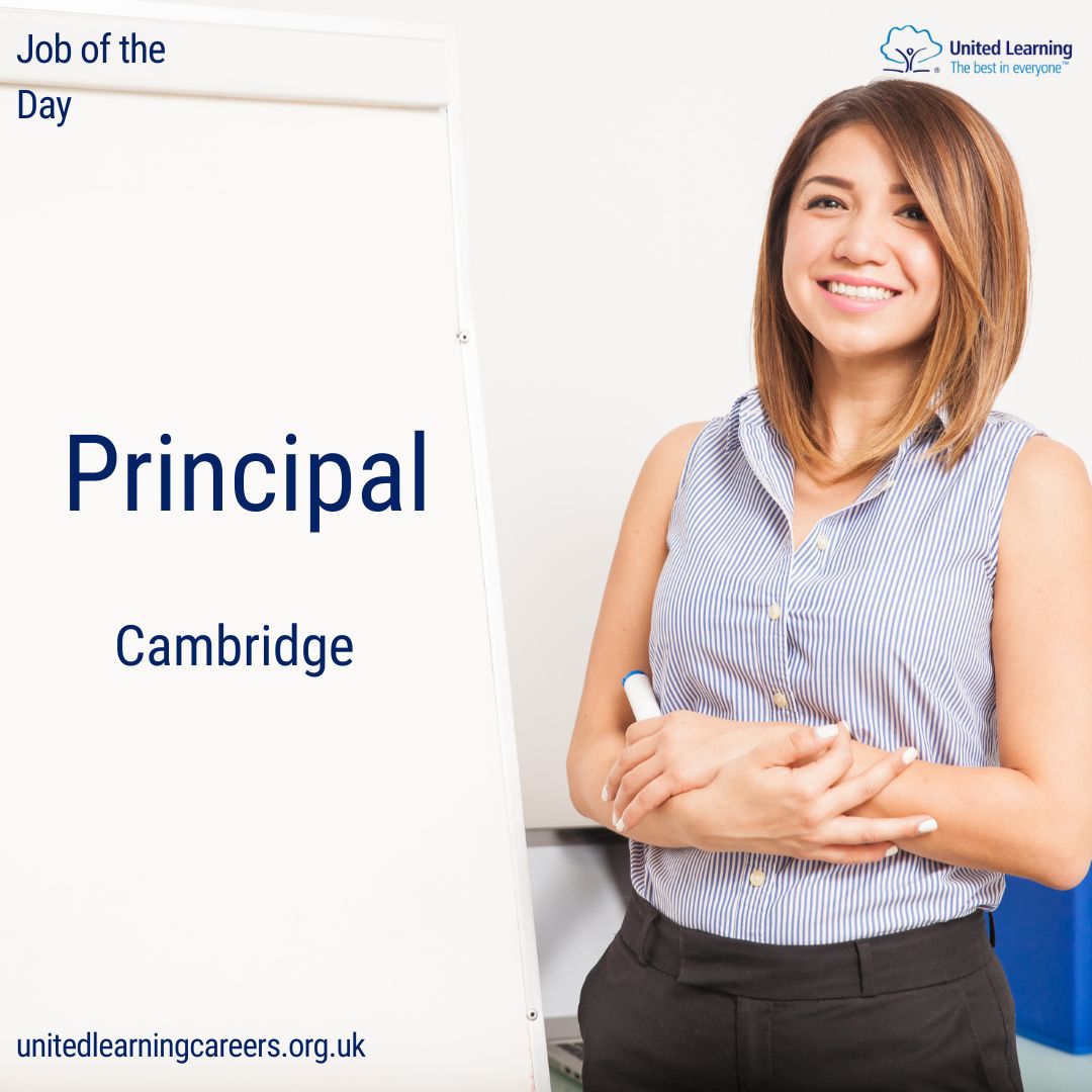 📣Job of the day📣 We are looking to appoint a Principal in #Cambridge. Interested? Find out more and apply now: ow.ly/hzSp50MLtyO 
#joboftheday #nowhiring #jobsearch #hiring #vacancy #applynow #education #opentowork #jobs2apply4 #jotd #Geographyteacher #Salfordjobs