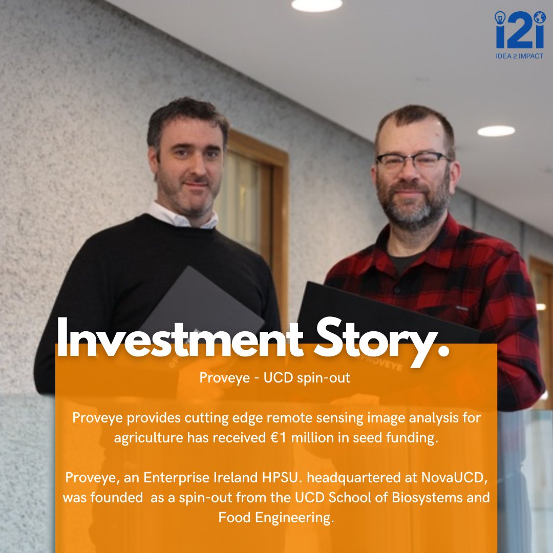 EiTi2i's tweet photo. 🚜 A @ucddublin spin-out that provides cutting edge remote sensing image analysis for agriculture has received €1 million in seed funding to expand its business.

🌾Best of luck with this new growth phase @ProvEye! 

#i2i #ideas2impact
@AgTechUCD @NovaUCD @UCDBioFoodEng https://t.co/0Z1Z4TsbvB