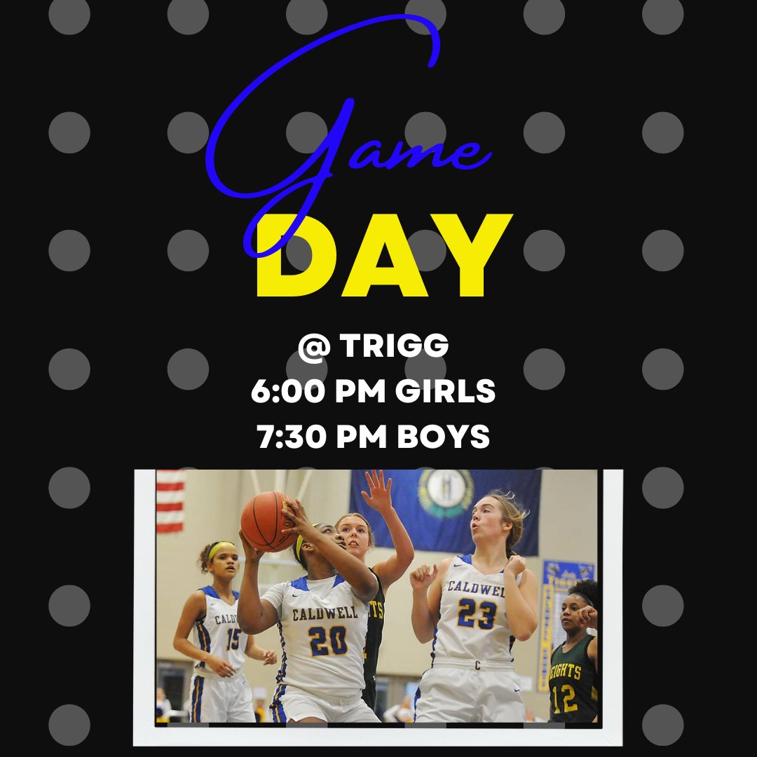 🚨 GAMEDAY 🚨
🆚 Trigg County Lady Wildcats 
⏰ 6:00 Girls-- 7:30 Boys 
📍 Trigg County High School 
🎟️ at gate