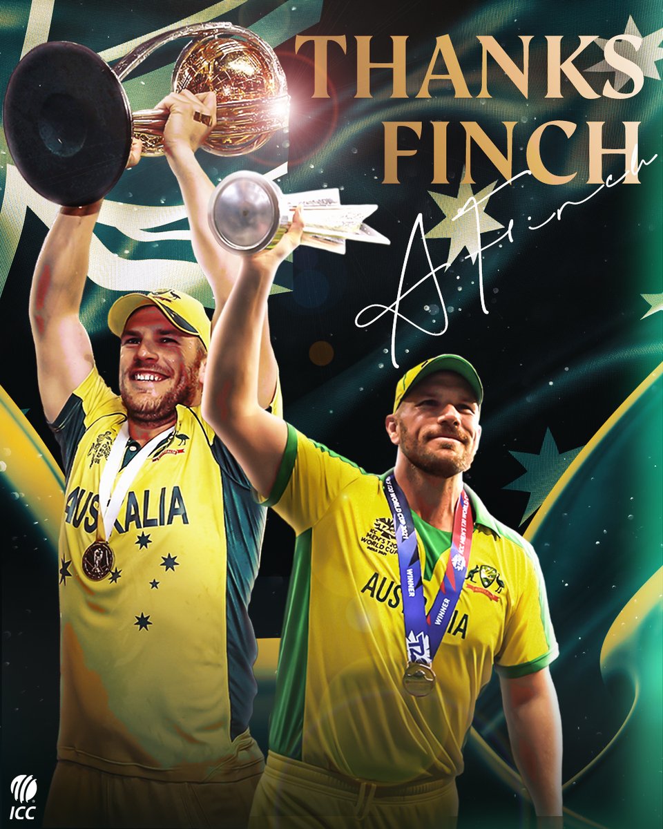 ICC (@icc) on Twitter photo 🧢 254 international matches
🏏 8804 runs
🏆 2021 ICC Men's <a href="/T20WorldCup/">T20 World Cup</a> winning captain
Wishing Aaron Finch a happy retirement 👏
More ➡ bit.ly/3x0rV8T 🧢 254 international matches
🏏 8804 runs
🏆 2021 ICC Men's <a href="/T20WorldCup/">T20 World Cup</a> winning captain
Wishing Aaron Finch a happy retirement 👏
More ➡ bit.ly/3x0rV8T