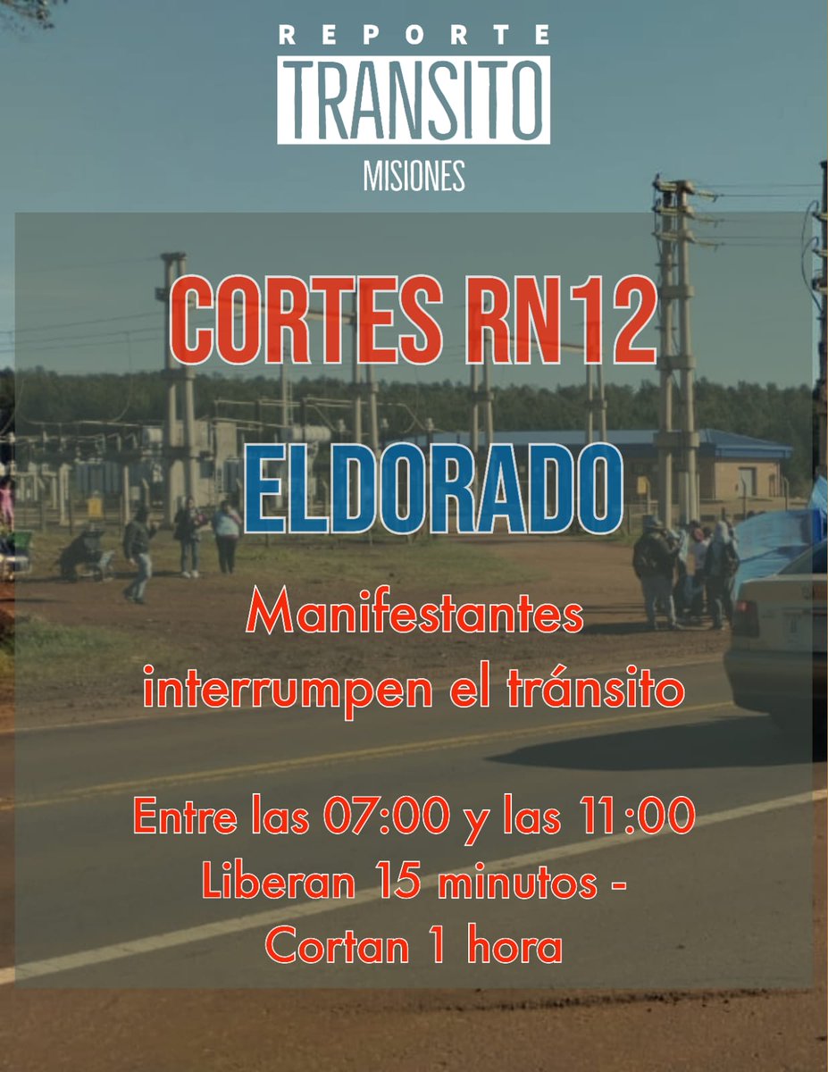 rtmtransito's tweet image. Corte por manifestación RN12 ELDORADO