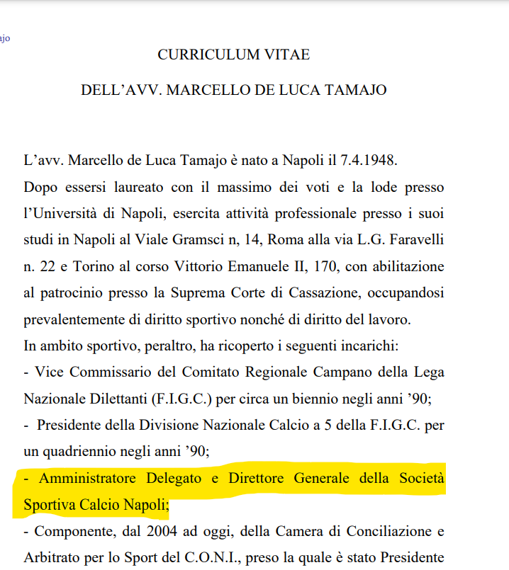 MarcelloChirico's tweet photo. Dopo #Santoriello ecco #Tamajo , che esaminerà il ricorso #Juve in Corte di Conciliazione del @Coninews 
Non sappiamo se pure lui odia la #Juventus però di sicuro tifa Napoli. https://t.co/FKZ5aIqmQQ