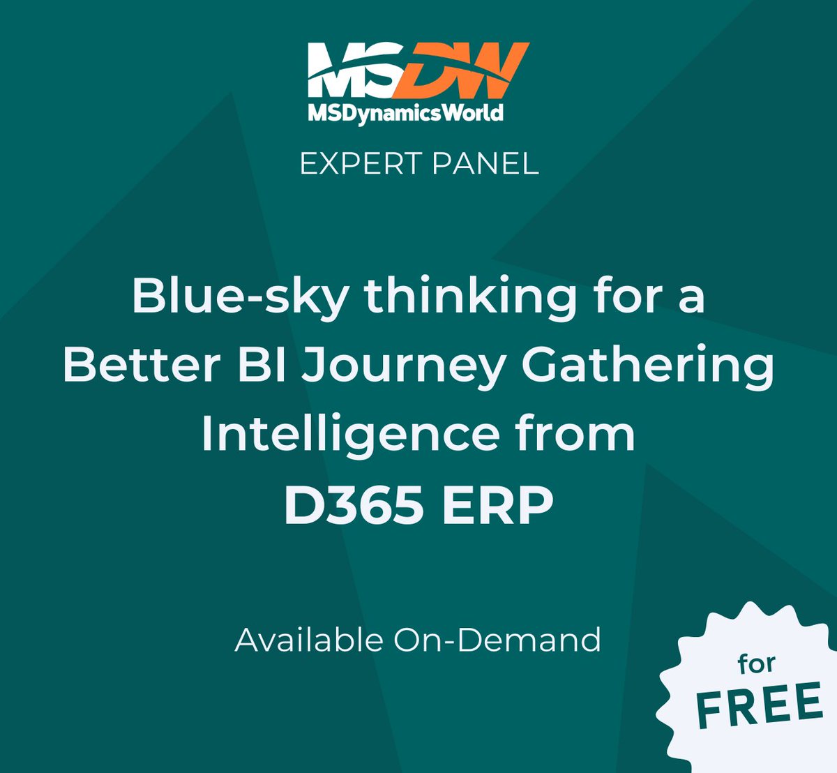 precisionpoint's tweet image. You can watch our expert panel discussion with MSDynamicsWorld.com for free on-demand here: precision-point.com/resource-libra…

We discuss a blue-sky method to drive deeper thinking on how D365 ERP customers should envision, scope, plan, and deliver a suitable BI solution.