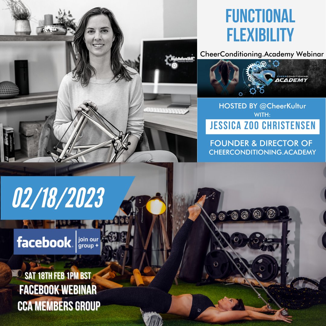 this month's webinar, we're talking to Cheer Conditioning Academy's founder and COE Jessica Christensen about the latest sports science when it comes to flexibility.

NEED HELP ACTIVATING OR REACTIVATING YOUR ACCESS? Contact us at: help@cheerconditioning.academy