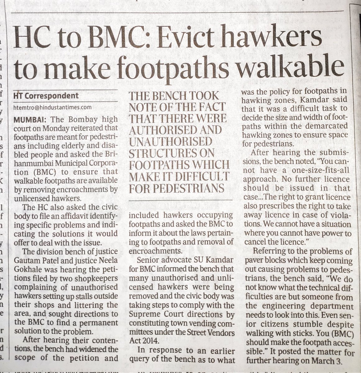 #MumbaiNews #BombayHighCourt to #BMC; Evict Hawkers to make Mumbai footpaths walkable... And What would be BMC's response?