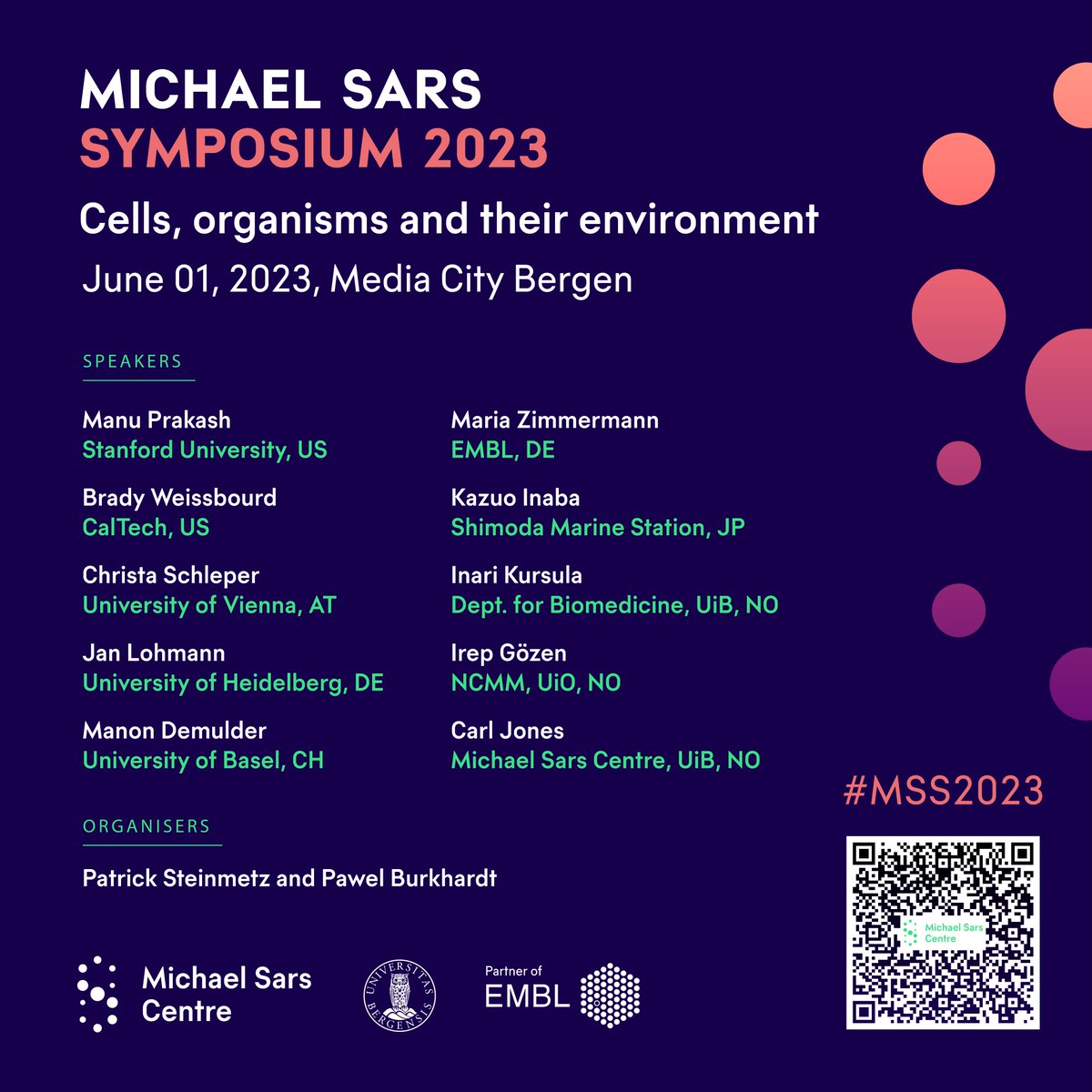 We are thrilled to announce the Michael Sars Symposium 2023 is now open for registration!!! With an incredible list of speakers, we look forward to welcoming you to Media City, Bergen on June 01! 
bit.ly/3x7wDBG (RT's appreciated!)
@uib <a href="/UiB/">Universitetet i Bergen</a>matnat <a href="/embl/">EMBL</a> <a href="/MediaCityBergen/">Media City Bergen</a>
