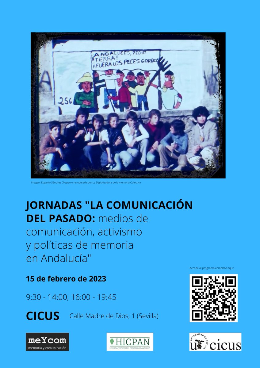 AsHisCom_'s tweet photo. ¡Interesante! 😉

🔸 El Proyecto @hicpan y el grupo #MEYCOM, ambos de la @unisevilla, organizan las Jornadas "La #Comunicación del pasado: #MDC, activismo y políticas de memoria en #Andalucía".

📅 Se celebra el 15 de febrero en el @CICUS_.

Programa 👉https://t.co/MwjLH1Tdxf https://t.co/2eboAc8GGF
