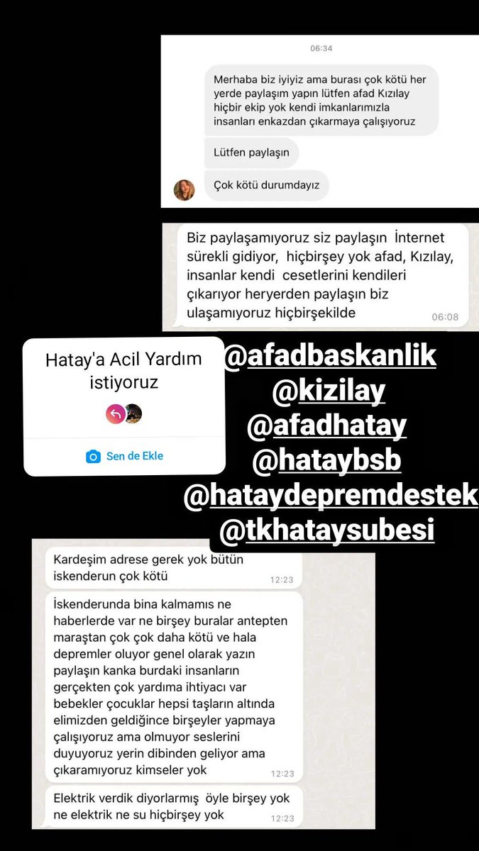 Hatay'a  İskenderun a hala ekip ulaşmamış acil afad Kızılay ekip ulaşsın🚨🚨🚨
#Hatay #hatayyardimbekliyor
#deprem #seferberlik
#Turkey #sondakikadeprem