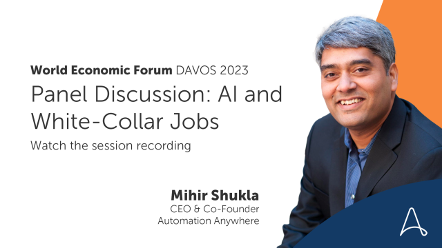 💬 <a href="/AutomationAnywh/">Automation Anywhere</a>, CEO Mihir Shukla participated in this insightful #davos23 discussion on the future for #AI and white collar jobs, alongside a fantastic panel of leaders &amp; experts giving their insights. Watch on-demand: bit.ly/3RLGPcU