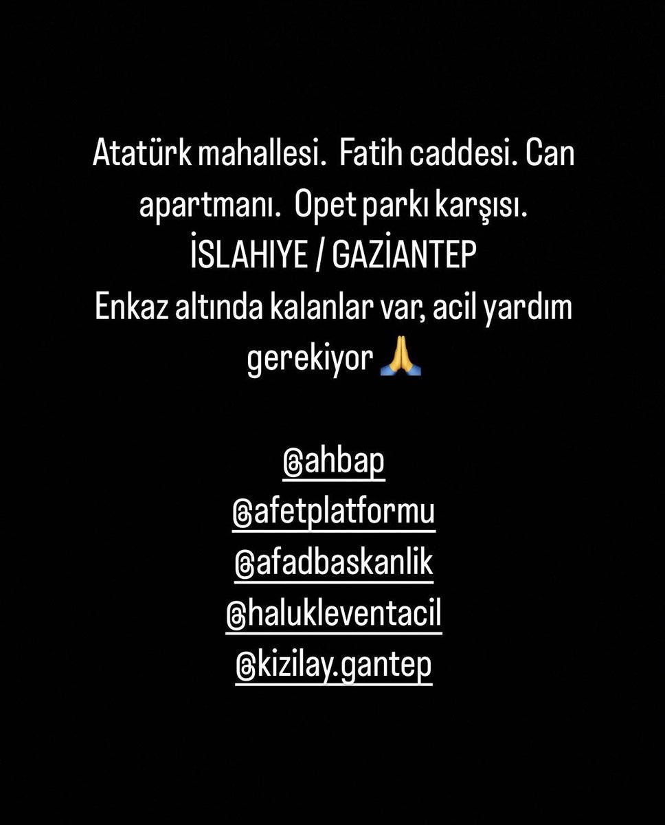 aydincagdas's tweet photo. @ayazkapsiz merhaba, aşağıdaki adreste heniz enkaz çalışması yapılmadı. enkaz altında insanlar var. https://t.co/Uqf5ryoxDe