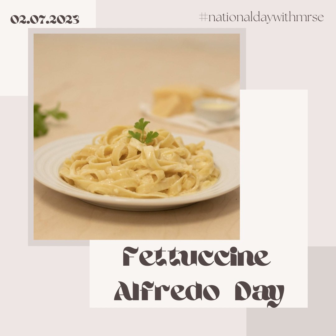 It’s National Fettuccine Alfredo Day!
#nationaldaywithmrse #NationalFettuccineAlfredoDay #FettuccineAlfredoDay #fettuccinealfredo

youtu.be/DEDXM6DJVKw