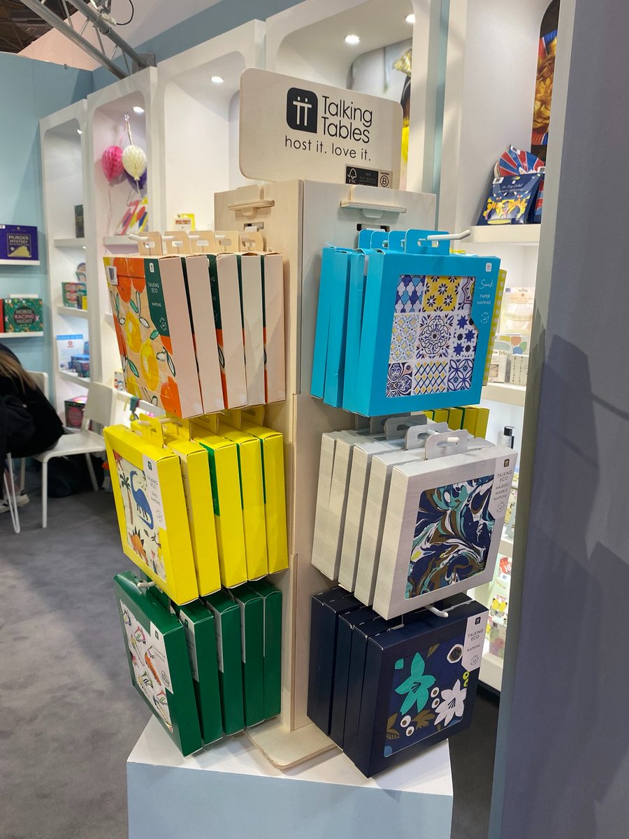 POSDigitalLTD's tweet photo. Great to see Talking Tables showing off their brand new eco-friendly counter unit at the @SpringAutFair this year! 
Manufactured in FSC Certified Plywood with screen printed artwork 🛠 ♻ Ideal for smaller, independent retailers! 
#Sustainability #ecofriendly #SpringFair2023 https://t.co/pynfI4g3jV