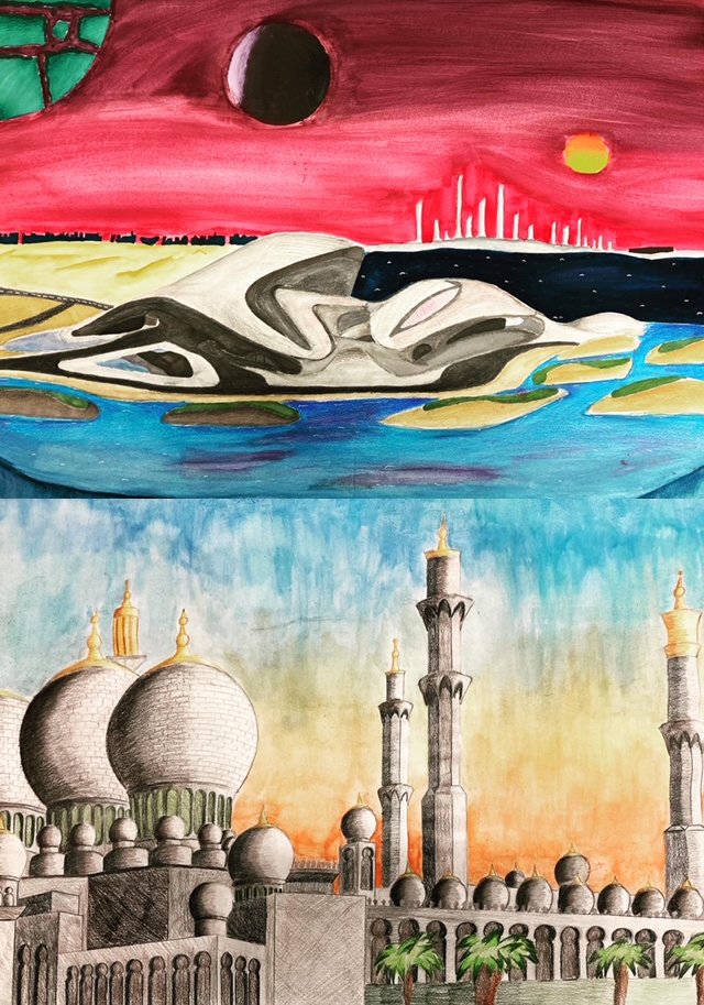 Year 11 produced some spectacular work for their recent mock exam final pieces. Below is a selection of work from Arif, Hayden, Krishan, Daniel, Aryan, Rahim, Dhanya &amp; Adyan. #ICHS-HARDWORK